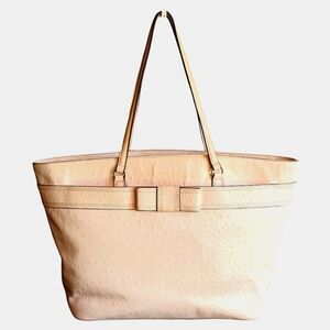 Kate Spade Harmony Valencia Road Large Ostrich Pink Leather Tote with Dustbag